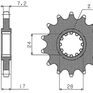 SUNSTAR řetězové kolo přední 2073 14 HONDA CB 600 HORNET 98-06 (-1) (JTF1371.14) (řetěz 525) (207314JT) Novinka