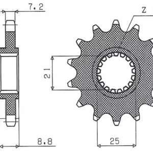 SUNSTAR řetězové kolo přední 2137 16 KAWASAKI ZX9R 02-03, s 1000 03-06 (JTF1537.16) (řetěz 525) (213716JT) Akční Cena