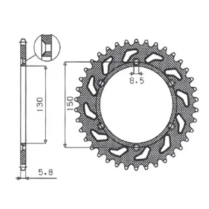 SUNSTAR rozeta hliníková (ergal) 270 51 YAMAHA YZ/YZF/WRF 99-24 (JTR251.51) (řetěz 520) (27051JT) barva černá - Velkoobchod