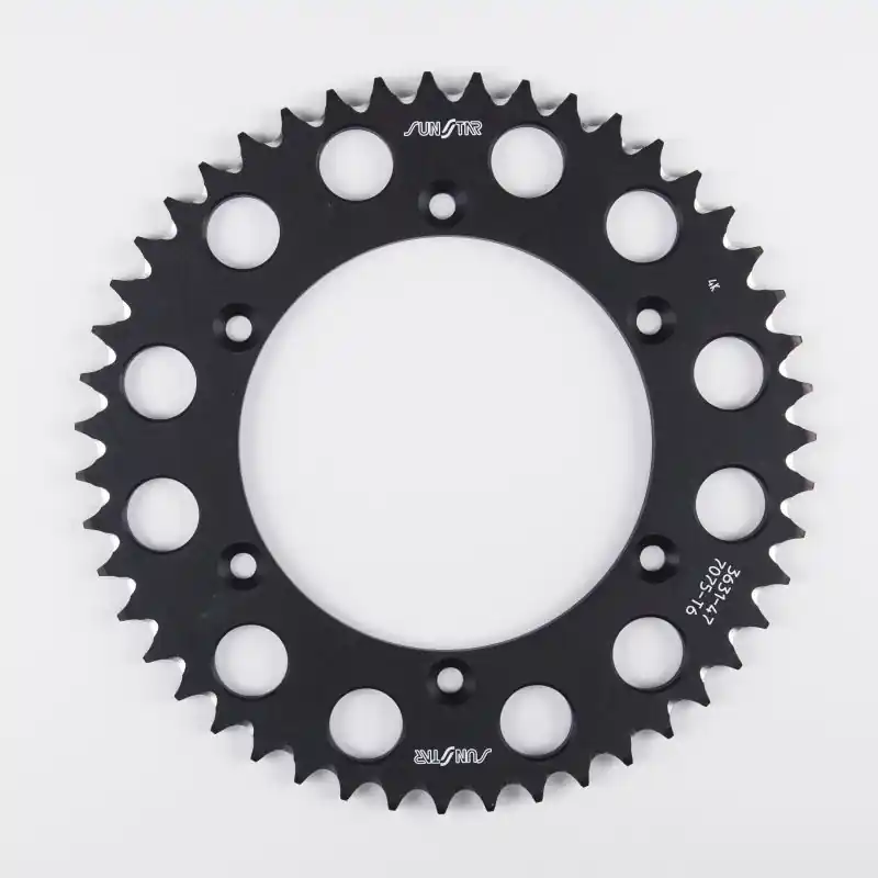 Profesionální SUNSTAR rozeta hliníková (ergal) 820 49 CAGIVA WMX 125 89-92, GAS GAS EC 125 00-11 (řetěz 520) (82049JT) barva černá -