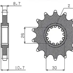 SUNSTAR řetězové kolo přední 579 17 YAMAHA FZ1 06-14, R1 04-14, FJ, XJR (JTF579.17) (řetěz 530) (57917JT) Nakupujte Hned