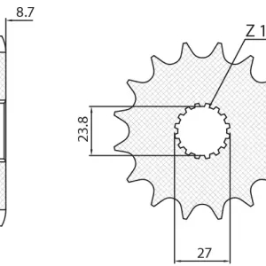 Ruční Výroba SUNSTAR řetězové kolo přední 2190 17 SUZUKI GSXR 1000 09-15, HAYABUSA 08-15, B-KING 08-12 (JTF423.17) (řetěz 530) (219017JT)
