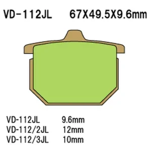 VESRAH brzdové destičky KH31 / KH29 / KH30 sintrované barva zlatá vyrobeno v Japonsku Ruční Výroba