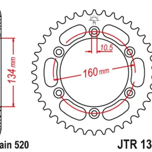 Výhodná Nabídka JT rozeta 4400 43 hliníková HONDA CBR 600/900/929/954/1000 (440043JTA) (řetěz 520) barva černá