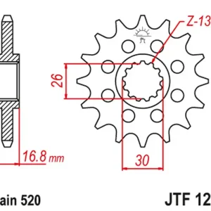 Doprava Zdarma JT řetězové kolo přední 347M 15 HONDA CBR 600/900/929/954/1000, VTR 1000 SP1/2 (347M15JT) (řetěz 520) konverze