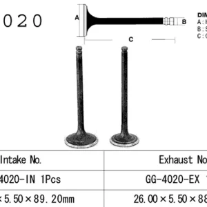 VESRAH výfukový ventil KAWASAKI KLT 160/185 85-87 KLF 185 85-88 (12005-1051) (1 kus) vyrobeno v Japonsku Velkoobchod