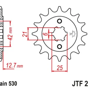 Poslední Šance JT řetězové kolo přední 288 15 HONDA CB 550F/K 75-80 (28815JT) (řetěz 530) (-2)