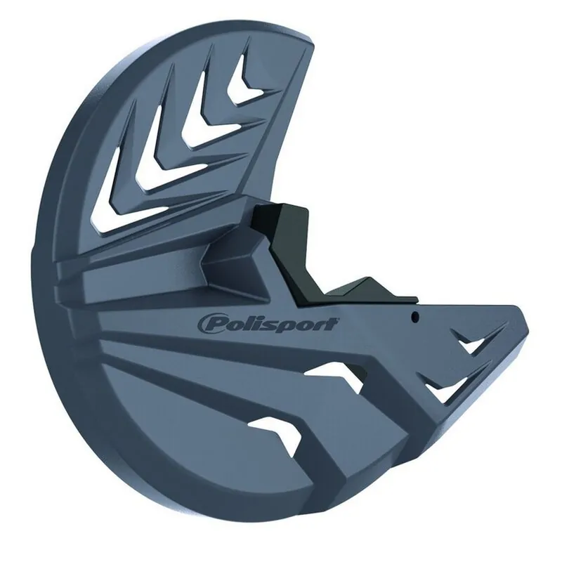 POLISPORT kryt brzdového kotouče přední (se spodním krytem tlumiče komplet sada na obě strany) GAS GAS EC 250/300/350 09-20; XC 250/300/350 17-20; RIEJU MR 250/300 21-26 barva šedá Ruční Výroba