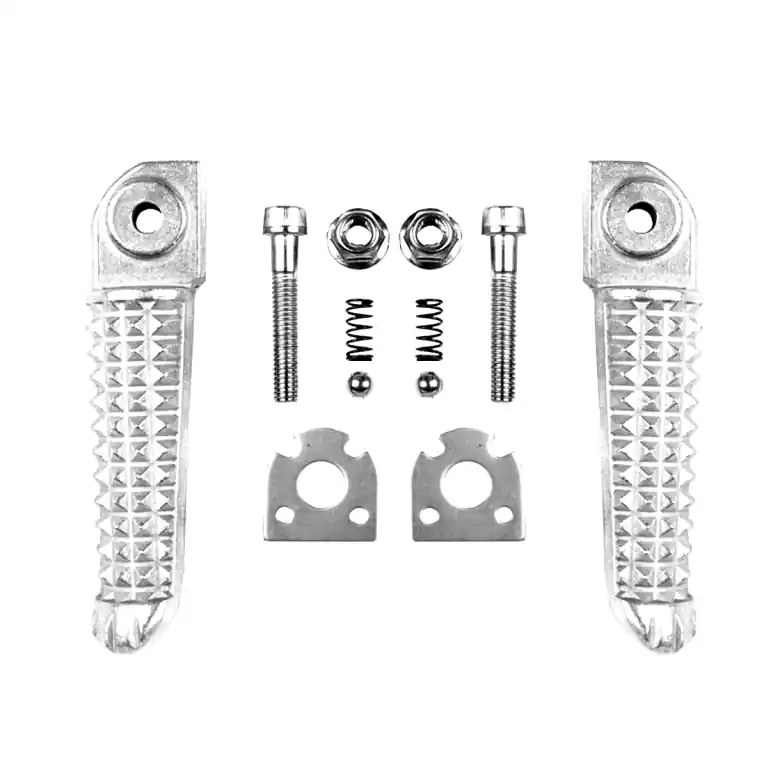 Expresní Doručení BIKETEC PARTS sada stupaček pasažéra kompletní s upevněním YAMAHA YZF R1 02-12, YZF R6 03-11 barva stříbrná