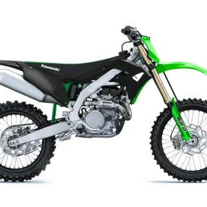 Novinka UFO kompletní sada plastů KAWASAKI KXF 250 21, KXF 450 19-24 barva černá / zelená ( včetně krytů teleskopů a samolepek )