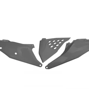UFO boční tabulky na startovací číslo KTM SX/SXF(SX-F) 125/150/250/350/450 19-22, EXC 125 20-21, EXC/EXCF(EXC-F) 150/250/300/350/450/500 TPI 20-2023 s krytem vzduchového filtru i větracími otvory barva šedá Akce
