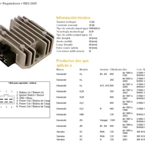 DZE regulátor napětí KAWASAKI KDX 125 90-93; KLE 250; KL 500/650 89-91; kmX 125/200 87-02; KLX 650 93-96 (ESR246) (2082-01) Záruka V Ceně