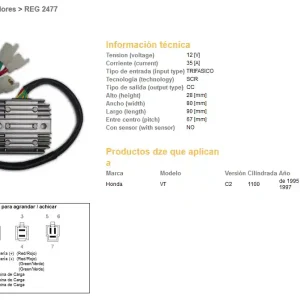 Rychlé Dodání DZE regulátor napětí HONDA VT 1100C/C2/C3 SHAdoW 87-03 (35A) (31600-MAH-008) (ESR120) (SH541G-11)