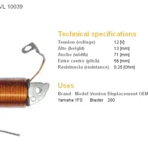 DZE cívka nabíjení YAMAHA YFS 200 BLASTER 88-06 (2XJ-81313-M0) Novinka