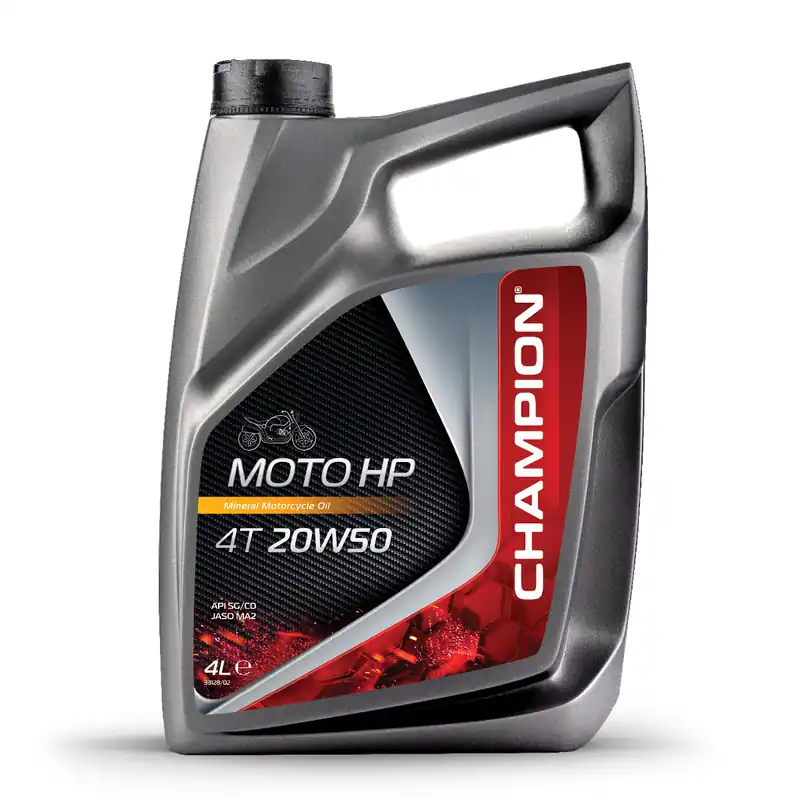 Autentický CHAMPION motorový olej MOTO HP 4T 20W50 4L MA2 minerální (AKC)