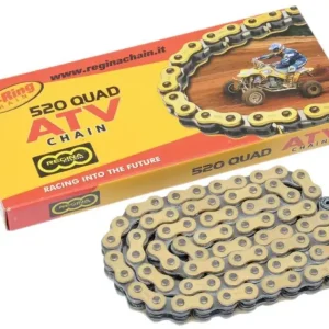 REGINA hnací řetěz 520QUAD (98 článků) Z-RING ATV do 500 ccm zlatá (135QUAD/1009) Ruční Výroba
