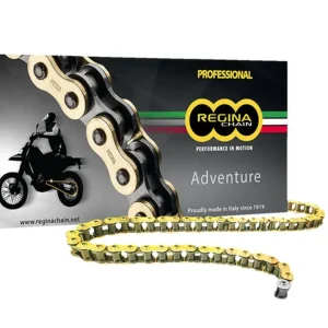 REGINA hnací řetěz 520ZRE (102 článků) Z-RING ENDURO do 650ccm (zlatá) včetně spojek (135ZRE/1020) Nová Kolekce
