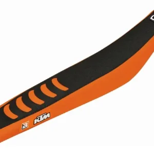Zlevněný BLACKBIRD potah sedla KTM SX/SXF 11-15, EXC/EXCF 12-16 doUBLE GRIP 3 barva černá oranžová