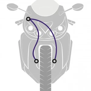 Moderní RACE Hadice přední brzdy sada Venhill POWERHOSEPLUS DUC-8005FB-YE (2 hadice v sadě) žluté hadice, černé koncovky