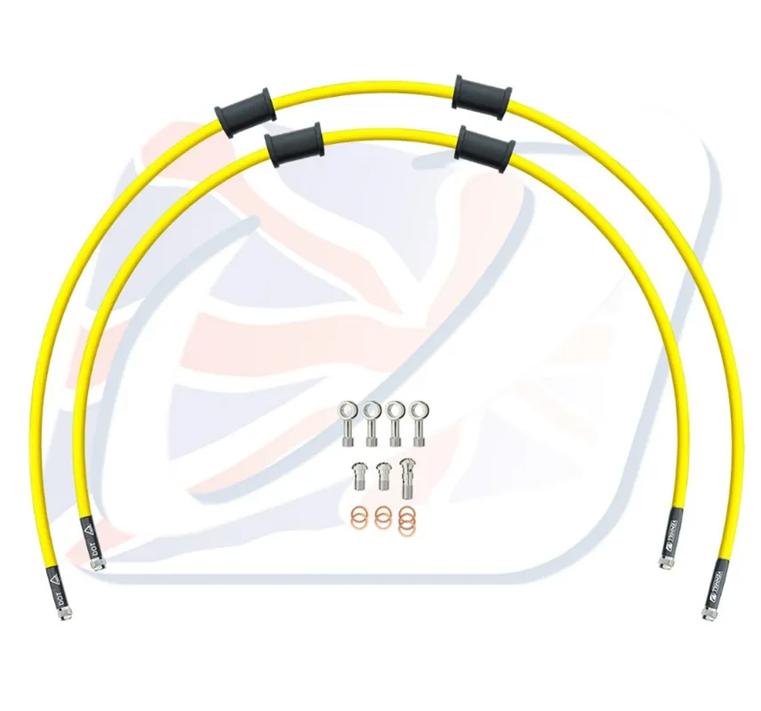 CROSSOVER Hadice přední brzdy sada Venhill POWERHOSEPLUS HON-10015FS-YE (2 hadice v sadě) žluté hadice, nerezové koncovky Oblíbený